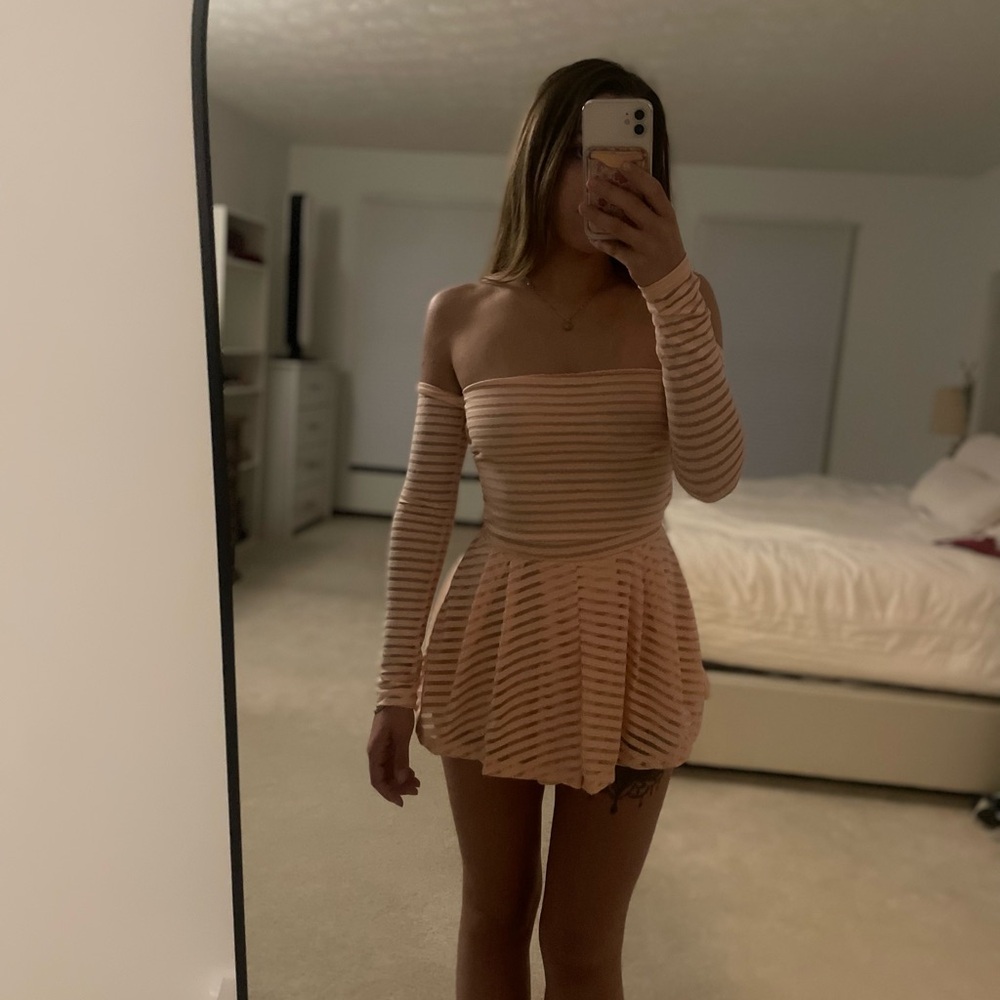 Lucy in the Sky Pink Off Shoulder Romper Coquette Going Out Y2K Feminine